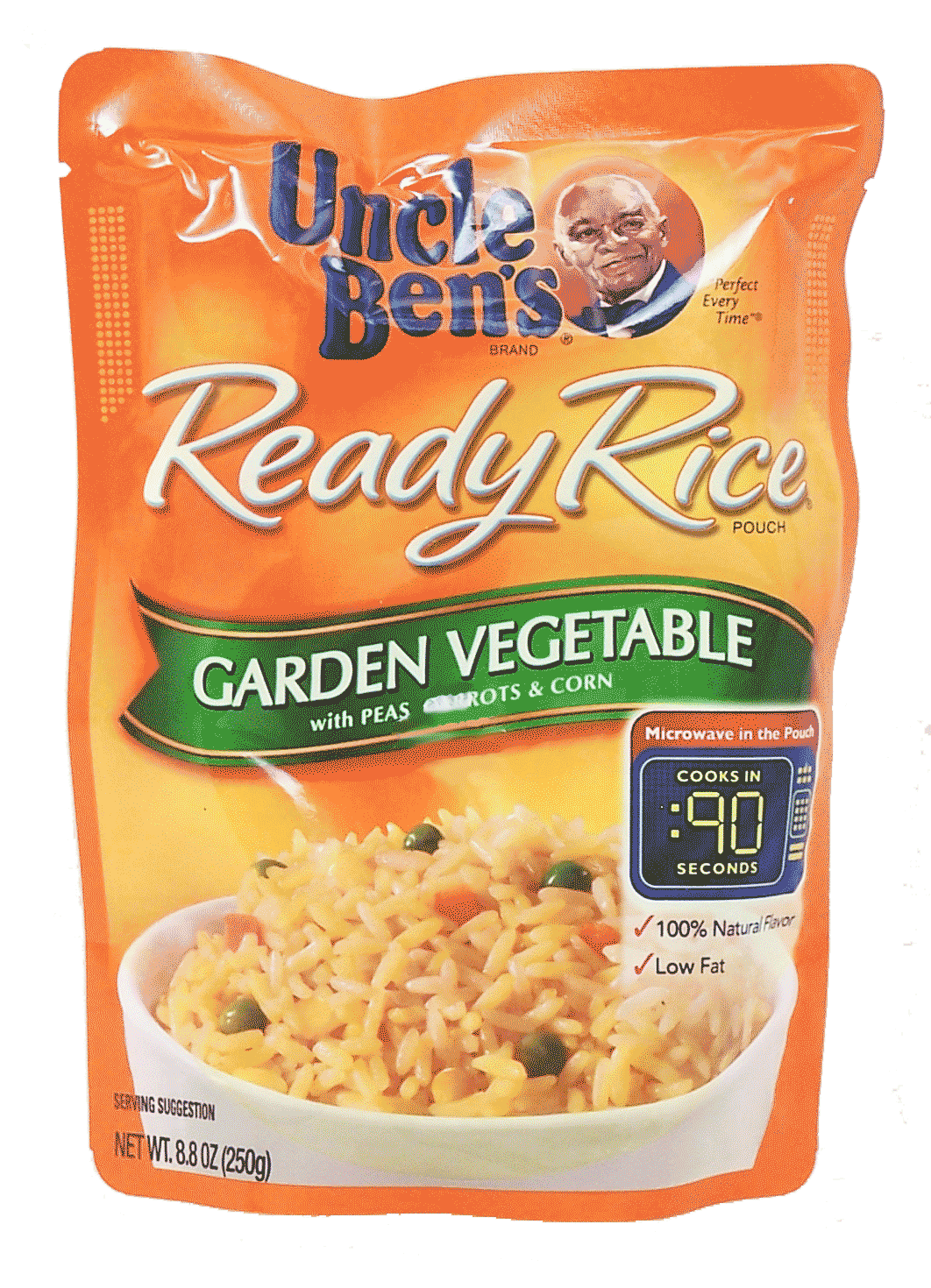 Uncle Ben's Ready Rice garden vegetable with peas, carrots, and corn, microwave in pouch Full-Size Picture